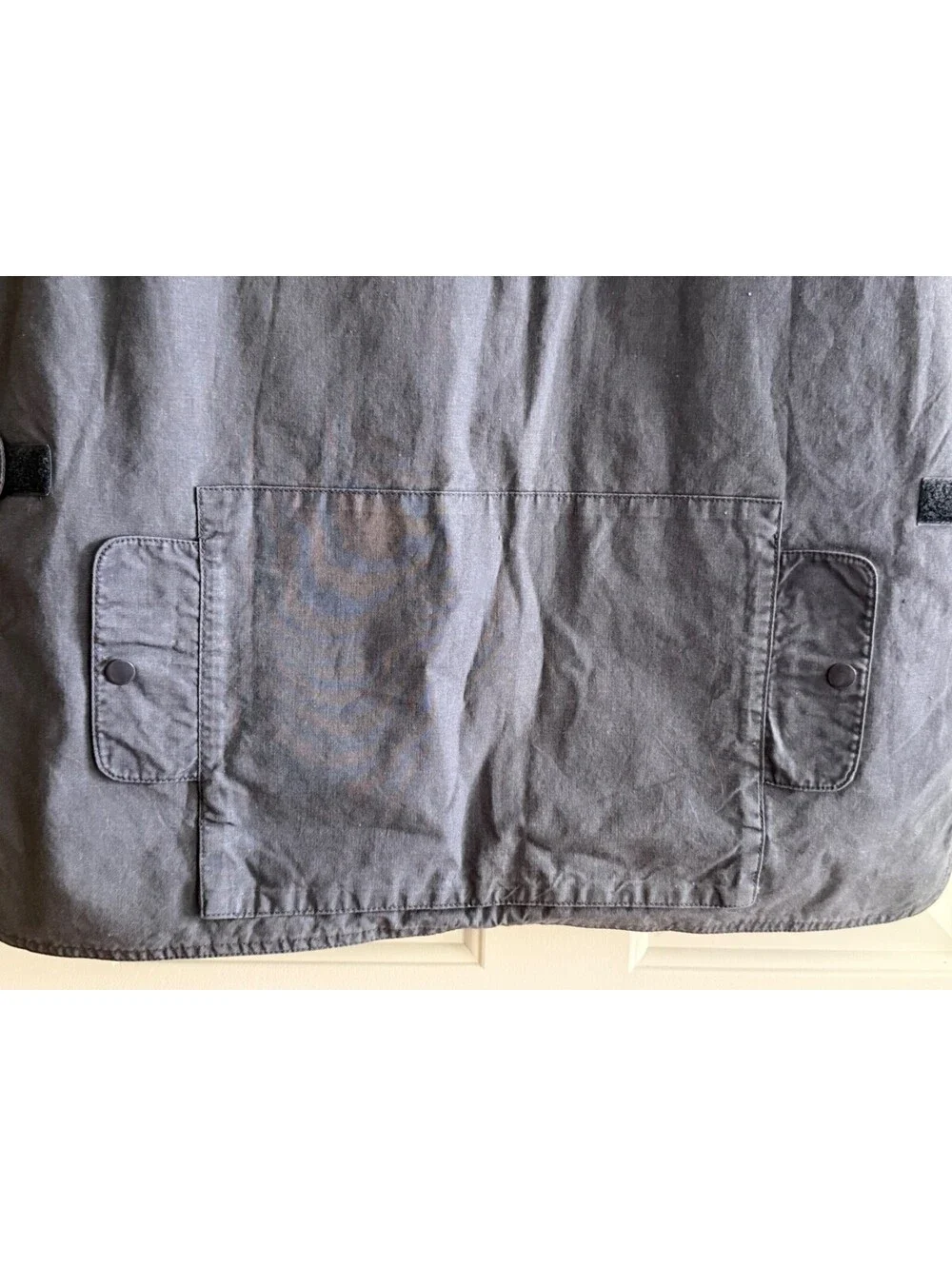 Vintage 80s Banana Republic Safari Bush Vest Hidden Hood Mill Valley Tag L Blue